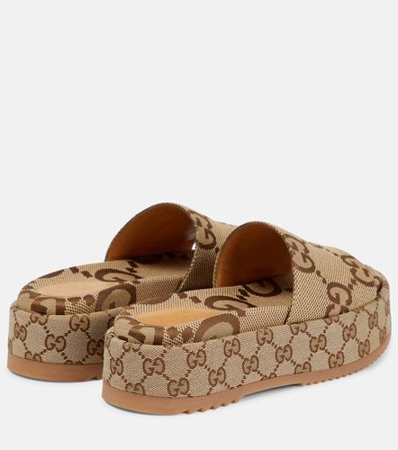Mules à plateforme en toile GG Maxi - Gucci - Modalova