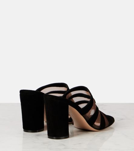 Mules en daim et résille - Gianvito Rossi - Modalova