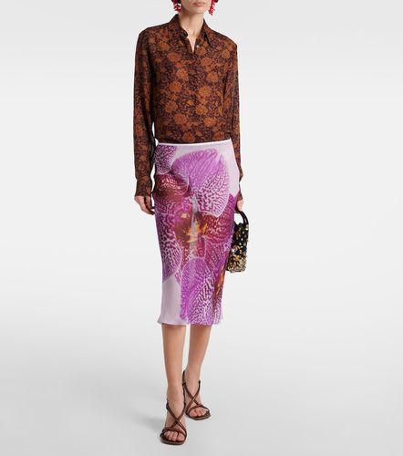 Jupe midi imprimée en soie - Dries Van Noten - Modalova