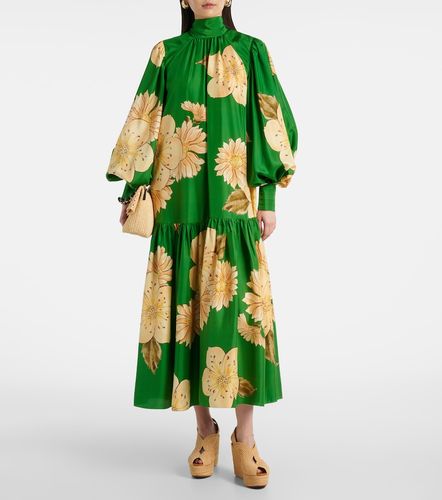 Alémais Robe midi Sage en soie à fleurs - Alemais - Modalova