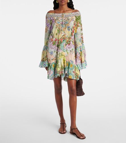 Robe imprimée en crêpe de soie à ornements - Camilla - Modalova