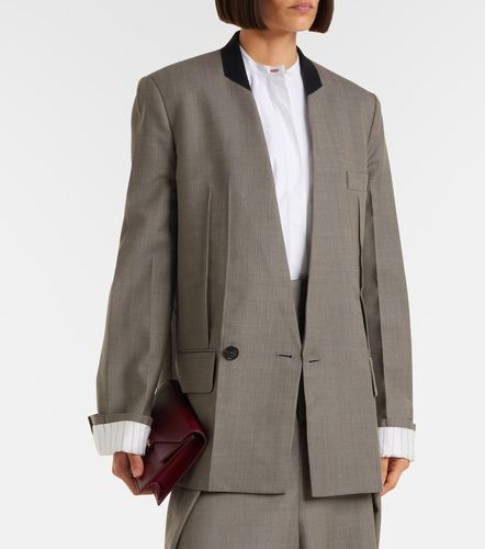 Blazer en laine vierge à chevrons - Victoria Beckham - Modalova
