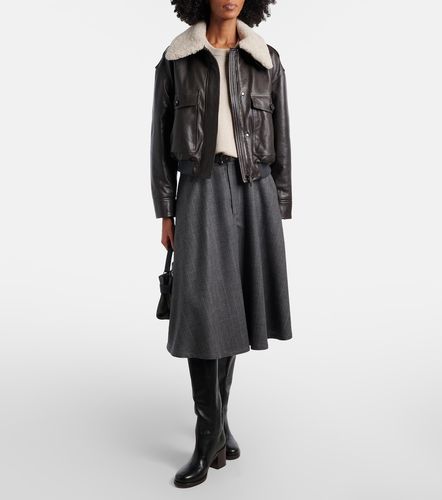 Jupe midi rayée en laine vierge - Brunello Cucinelli - Modalova
