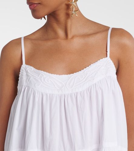 Robe nuisette en popeline de coton à broderie - Juliet Dunn - Modalova