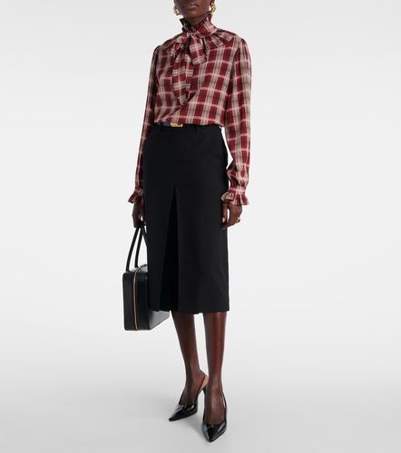 Jupe-culotte à taille mi-haute en laine - Saint Laurent - Modalova