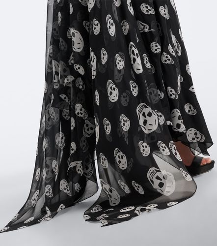 McQueen Robe longue Skull en soie - McQueen - Modalova