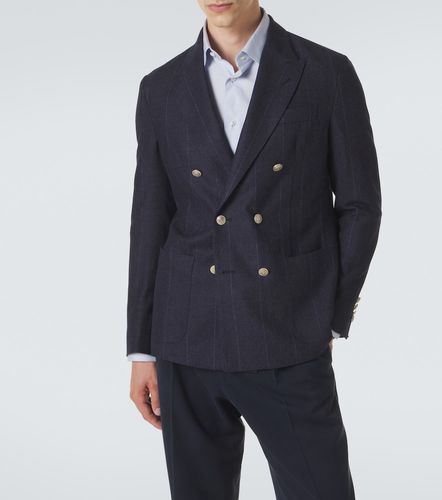 Blazer rayé en laine, coton et cachemire - Eleventy - Modalova