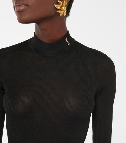 Top Monogram en soie à logo - Saint Laurent - Modalova