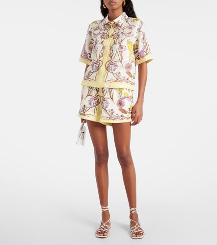 Short taille haute en lin à imprimé floral - Tory Burch - Modalova