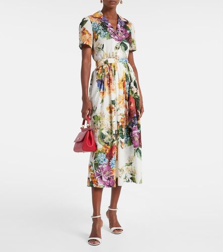 Robe chemise en coton à fleurs - Dolce&Gabbana - Modalova
