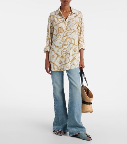 Chemise imprimée en soie à logo - Balmain - Modalova