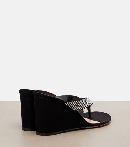 Mules compensées en daim à ornements - Gianvito Rossi - Modalova