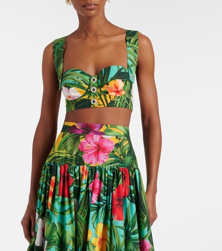 Top court en coton à fleurs - Dolce&Gabbana - Modalova