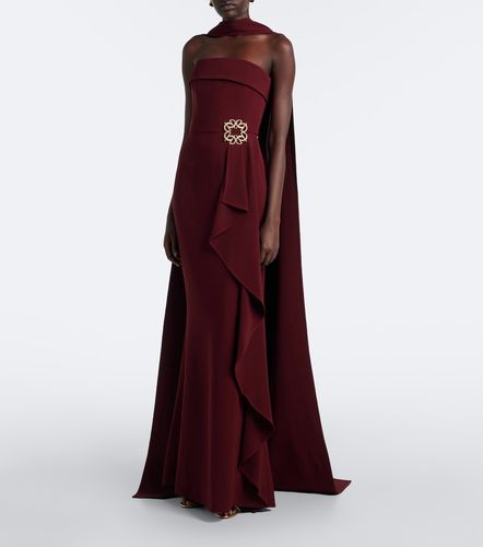 Robe longue à foulard et ornements - Elie Saab - Modalova