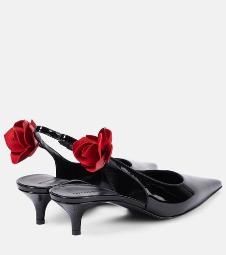 Escarpins slingback en cuir à appliqués floraux - Magda Butrym - Modalova