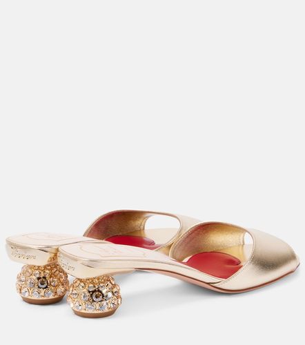 Mules en cuir métallisé à ornements - Roger Vivier - Modalova