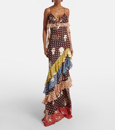 Robe longue en soie mélangée à fleurs - Etro - Modalova