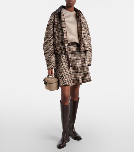 Veste en laine mélangée à motif pied-de-poule - Brunello Cucinelli - Modalova