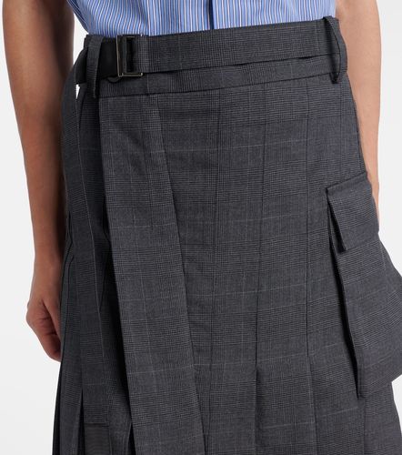 Jupe midi en laine à carreaux - Sacai - Modalova