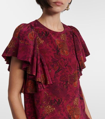 Top Lena en crêpe de soie à fleurs - Ulla Johnson - Modalova