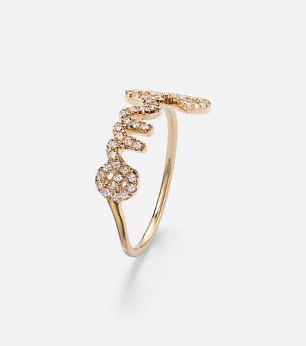 Bague Omg Script en or 14 ct et diamants - Sydney Evan - Modalova