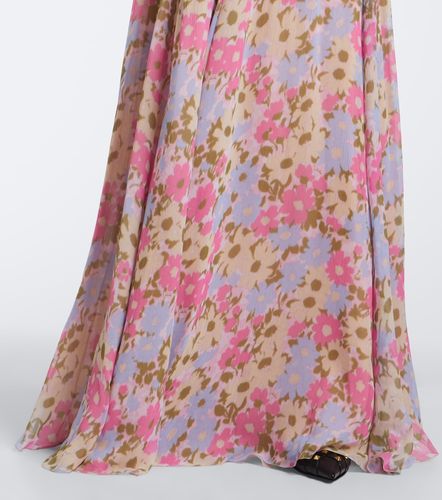Jupe longue en soie à fleurs - Valentino - Modalova