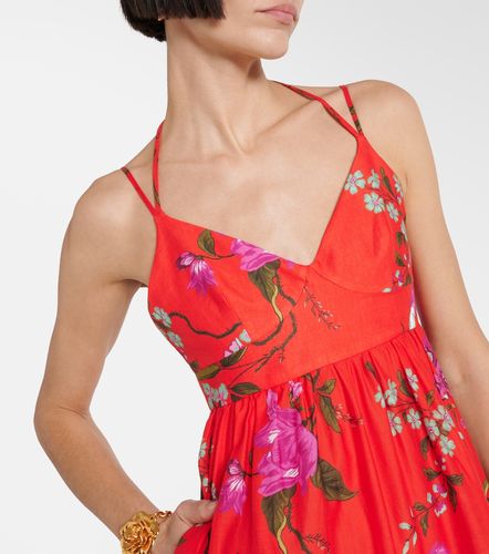Robe midi en coton mélangé à imprimé floral - Erdem - Modalova