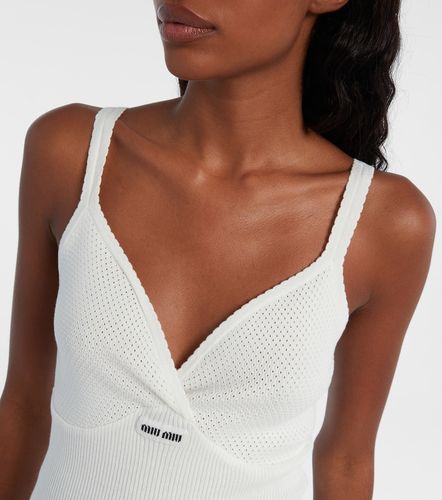 Miu Miu Top en coton et dentelle - Miu Miu - Modalova
