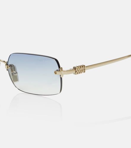 Lunettes de soleil rectangulaires à logo - Miu Miu - Modalova