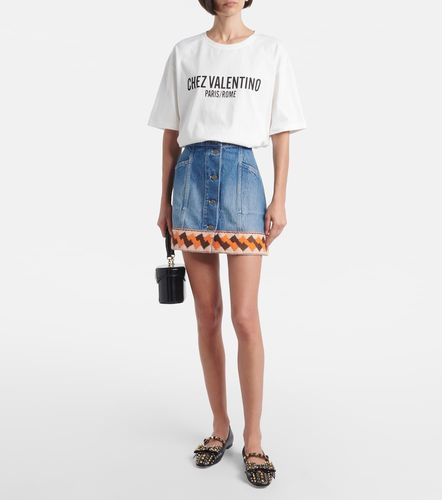 Mini-jupe en jean et jacquard - Valentino - Modalova