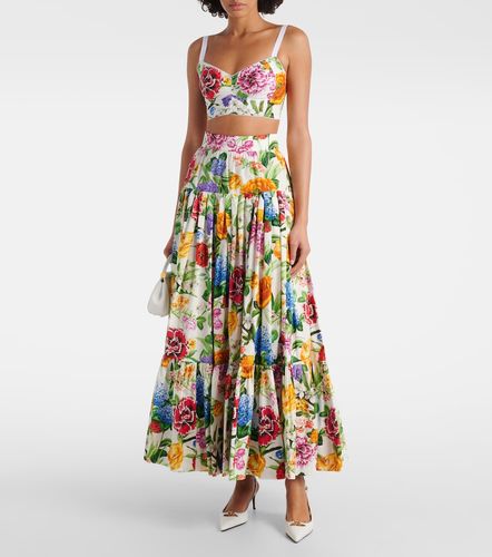 Brassière en coton mélangé à fleurs - Dolce&Gabbana - Modalova
