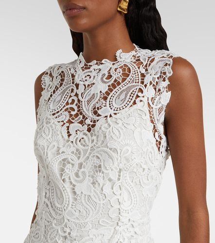 Robe midi en dentelle - Monique Lhuillier - Modalova