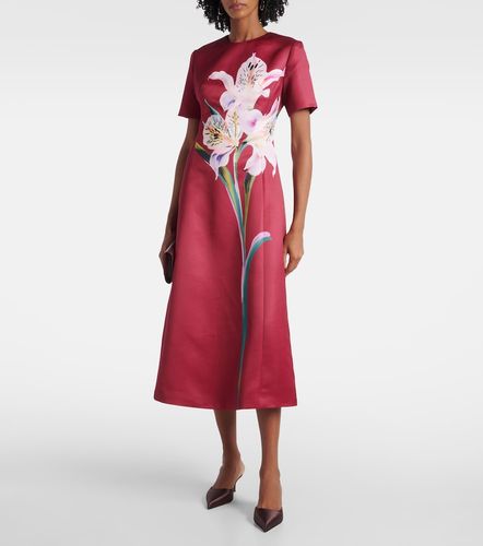 Robe midi Caroline en satin à fleurs - Leo Lin - Modalova
