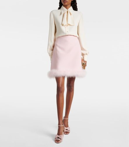 Mini-jupe en Crêpe Couture à plumes - Valentino - Modalova