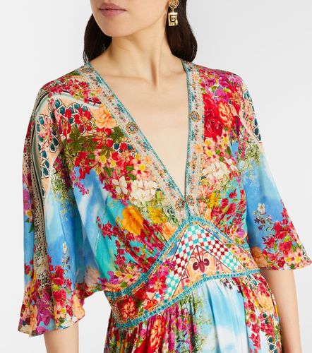 Robe maxi en soie imprimée à ornements - Camilla - Modalova