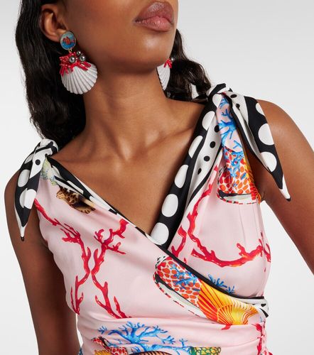 Robe Capri en soie mélangée à imprimé - Dolce&Gabbana - Modalova