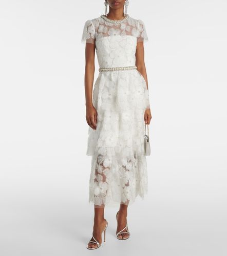 Robe midi de mariée en tulle à perles - Self-Portrait - Modalova