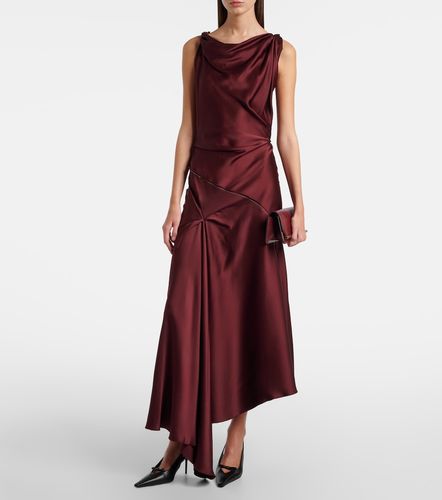 Robe midi asymétrique en satin - Victoria Beckham - Modalova