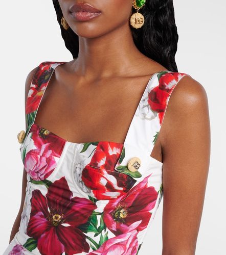 Robe bustier en coton à fleurs - Dolce&Gabbana - Modalova