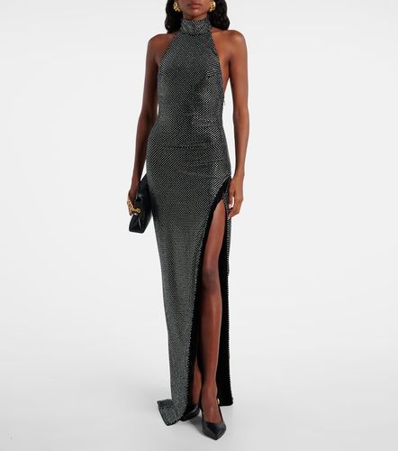 Robe longue en velours à cristaux - Balmain - Modalova