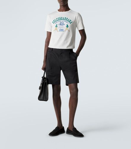 T-shirt brodé et imprimé en coton - Dolce&Gabbana - Modalova