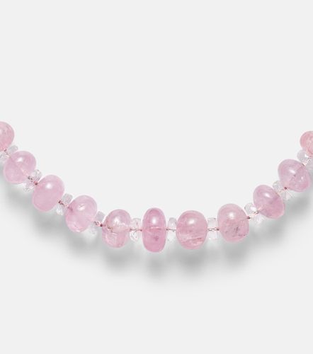 Collier à perles de morganite, topaze blanche et diamants - Ileana Makri - Modalova