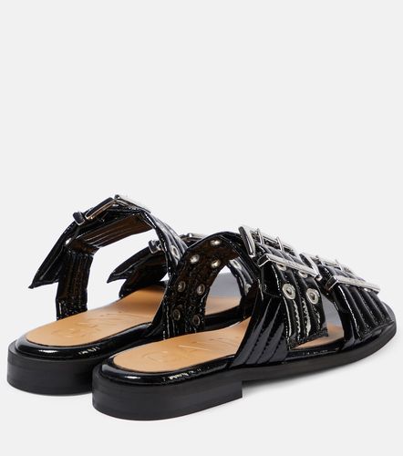 Ganni Mules en cuir verni cloutées - Ganni - Modalova