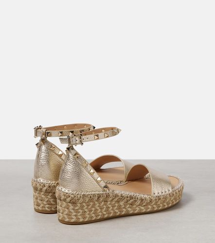 Sandales espadrilles Rockstud en cuir - Valentino Garavani - Modalova