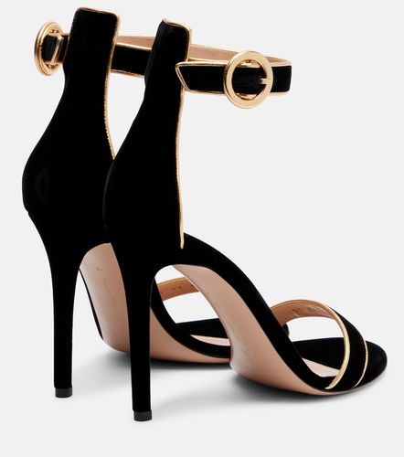 Sandales 105 en velours et cuir - Gianvito Rossi - Modalova