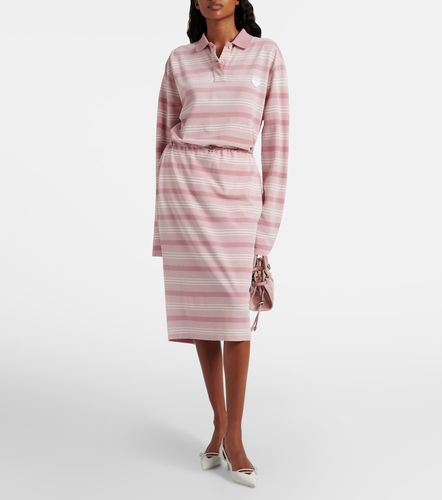 Jupe crayon rayée en coton piqué - Prada - Modalova