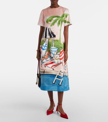 Robe midi Caroline en coton et soie - Leo Lin - Modalova