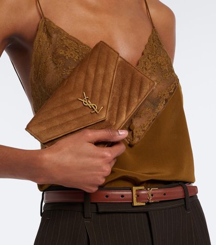 Portefeuille à chaîne Cassandre Mini en daim - Saint Laurent - Modalova