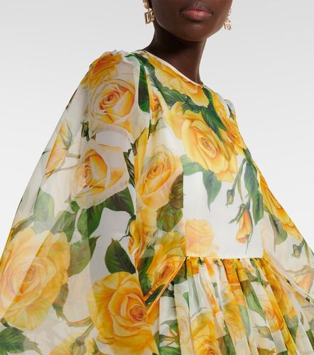 Robe en soie à fleurs - Dolce&Gabbana - Modalova