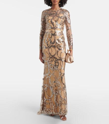 Robe longue en tulle à sequins - Elie Saab - Modalova